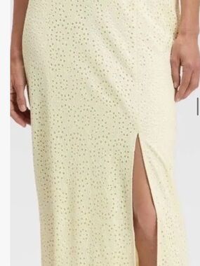 a new day Cream Eyelet Maxi Skirt with Side Slit
